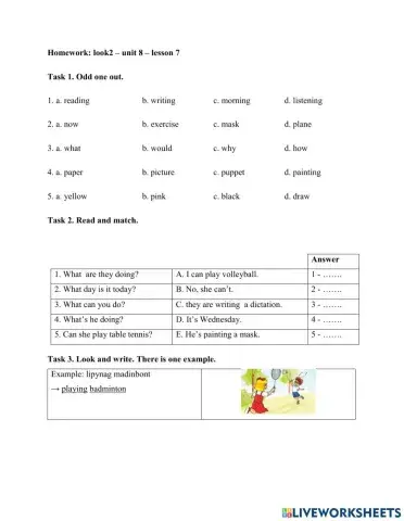Look 2 - unit 8 - lesson 7