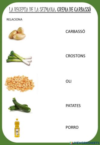 Crema de carbassó - Relacionar