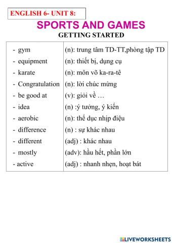 English 6- unit 8- getting started