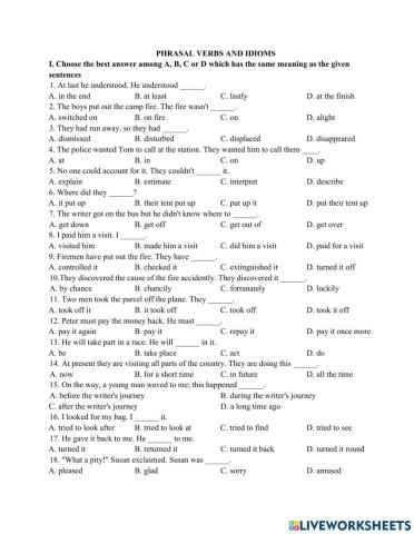 Phrasal verbs and collocation