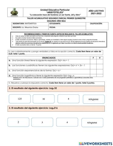 Taller acumulativo matemática segundo bgu iip iq