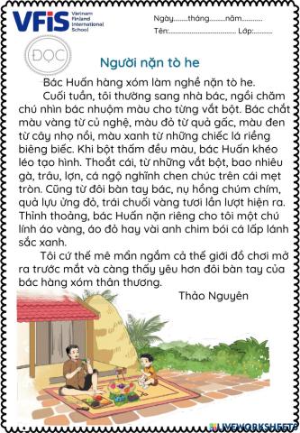 Vietnamese Week 19 - Đọc 1