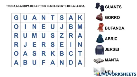 Hivern sopa de lletres