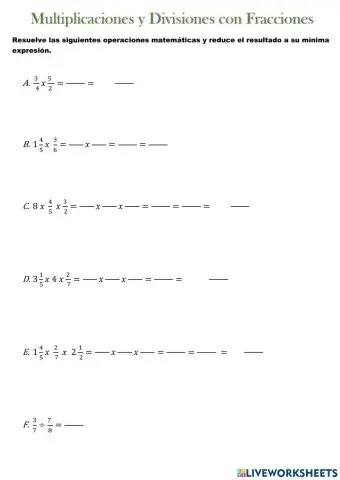 Multiplicación y División con Fracciones