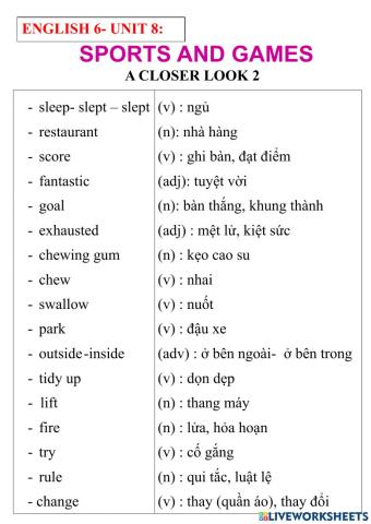 English 6- unit8- a closer look 2