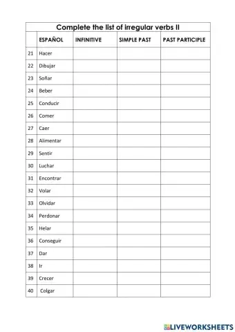 Irregular verbs II