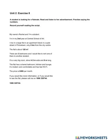 Mindset Foundation - Listening & Speaking Skills Modules - Unit 2 Ex8