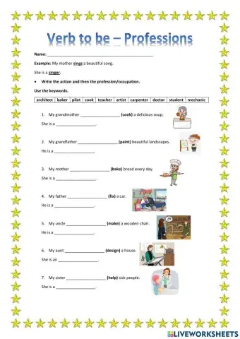 Verb to be, professions