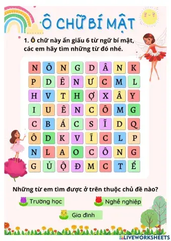 Phiếu bài tập mở rộng vốn từ nghề nghiệp