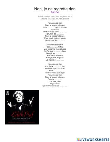 Non, je ne regrette rien