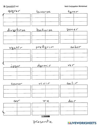 Pura conjugación with stem and reflexive