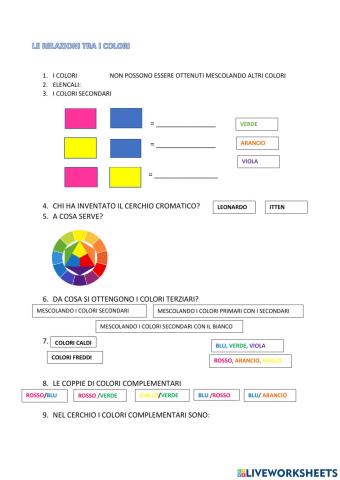 test colori teoria