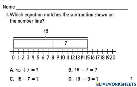 Use a number line to subtract
