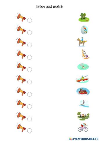 Listen and match extreme sports