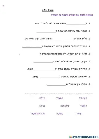 תרגיל מילים      - 16