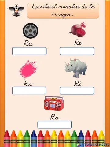 Escribe el nombre de la imagen.