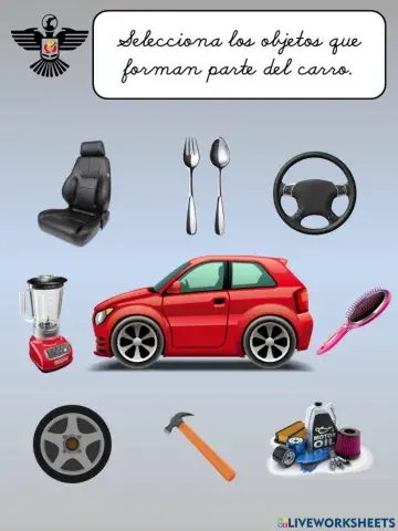 Selecciona los objetos que forman parte del carro.