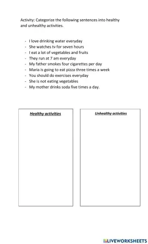 Healthy and unhealthy life