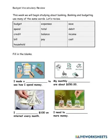Budget Vocabulary Review 2
