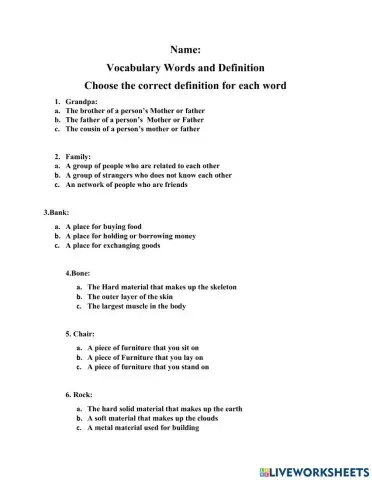 Spelling vocabulary