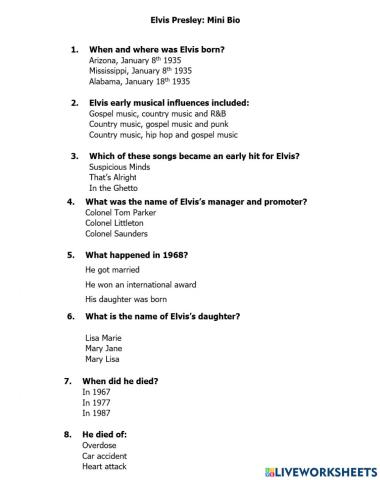 Elvis’s Biography