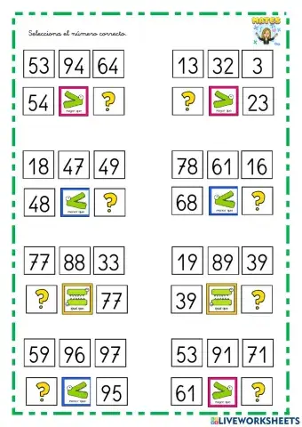 Mayor que, menor que, igual