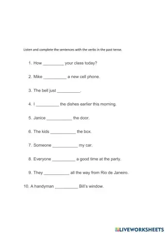 Listening Verbs past tense