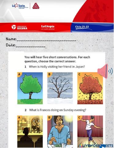 KET listening part 1