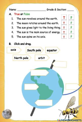 The Sun, The Earth, The Moon