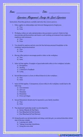 Ethics in the workplace