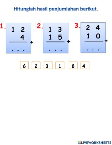 Latihan Penjumlahan Bersusun