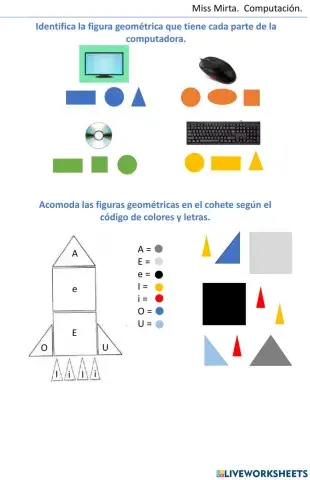 Figuras geométricas y partes de la computadora