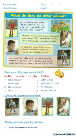 What do they do after school?