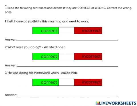 Past Simple- Past continuous
