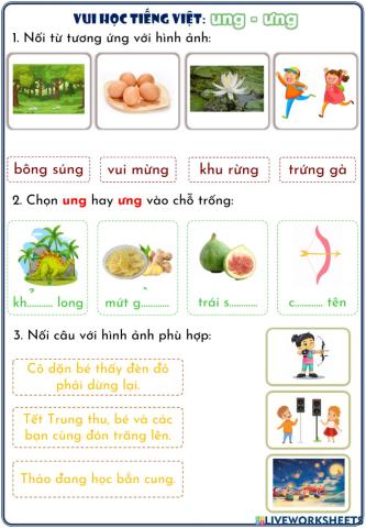 Phiếu ôn tập ung, ưng