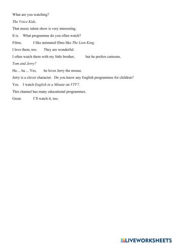 E6 - Unit 7 - Getting started - Reading aloud practice