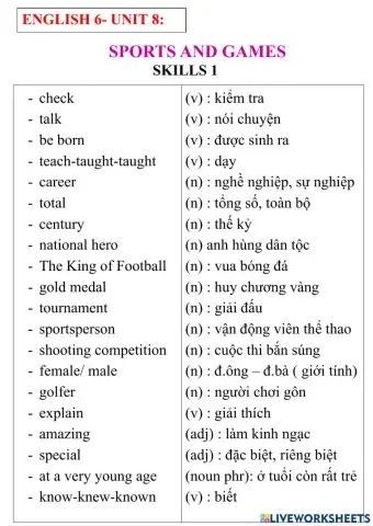 English6 - unit 8- skills 1