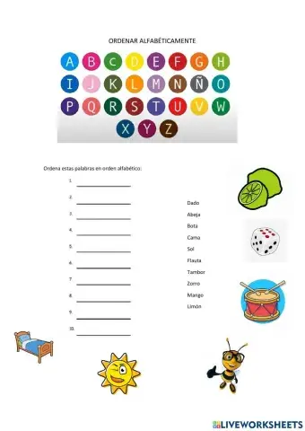 Ordenar alfabéticamente