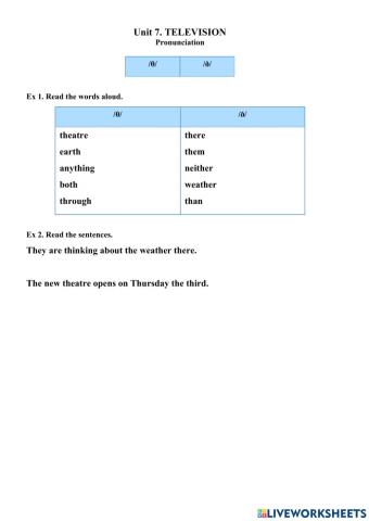 E6 - U7 - Pronunciation