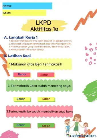 Kelas 1 LKPD aktifitas 1a