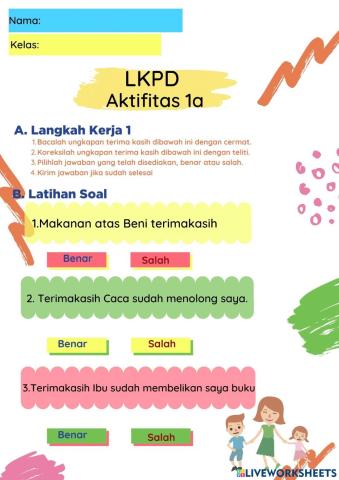 Kelas 1 LKPD aktifitas 1a