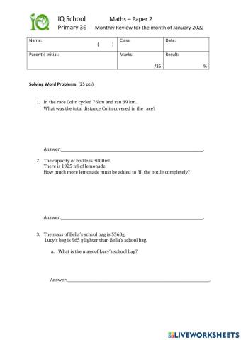 Paper 2- Maths Express