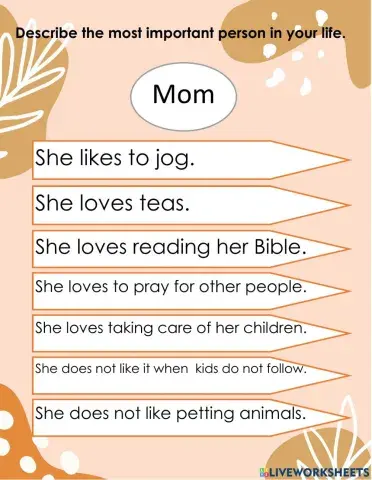 Describe the most important person in your life.