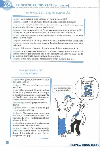 Discours rapporté au passé - Dialogues