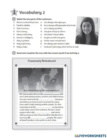 Listening and vocabulary