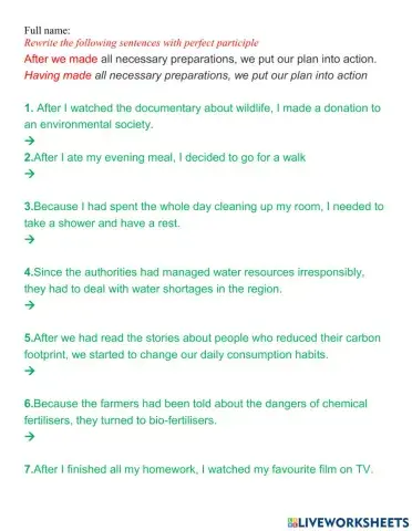 E.11 unit 6 rewrite 1 perfect participle