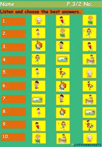 Listening action verbs p3