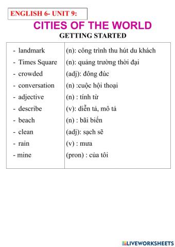 English 6- unit 9- getting started
