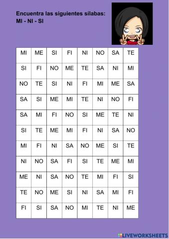 Rastreo de sílabas 03