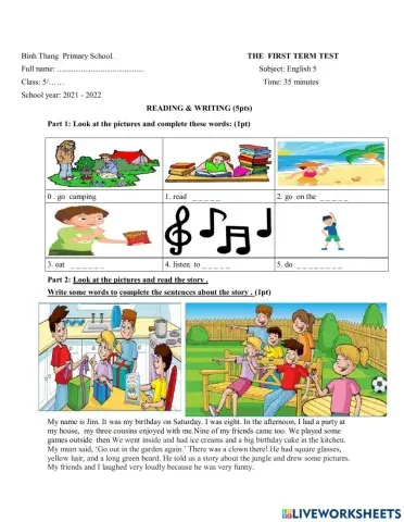 Reading and writing 5